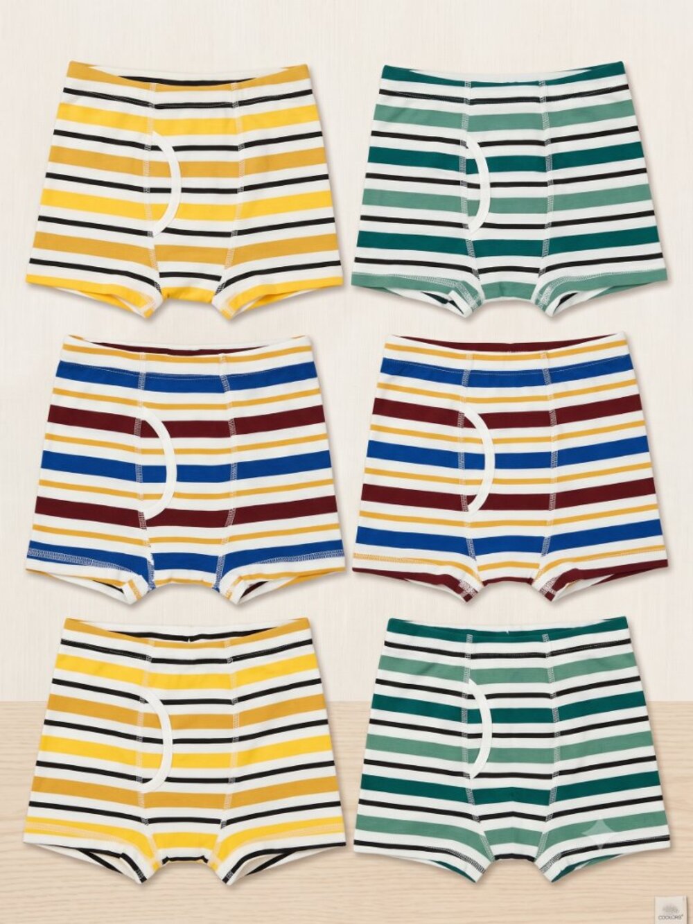 NWT 6-Pack Boys Multicolor Striped Cotton Underwear Trunks - Size S